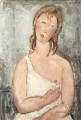 fille dans la chemise fille aux cheveux rouges 1918 Amedeo Modigliani